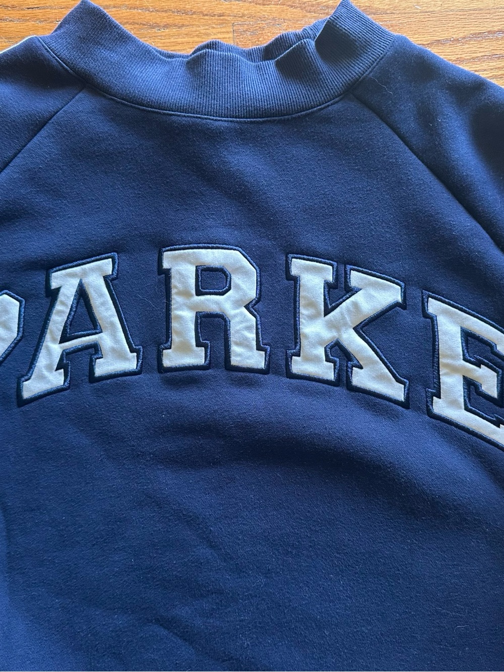 Parke Blue Sweatshirt with stripes on sleeves. X/XL new, never worn!! - Picture 2 of 3